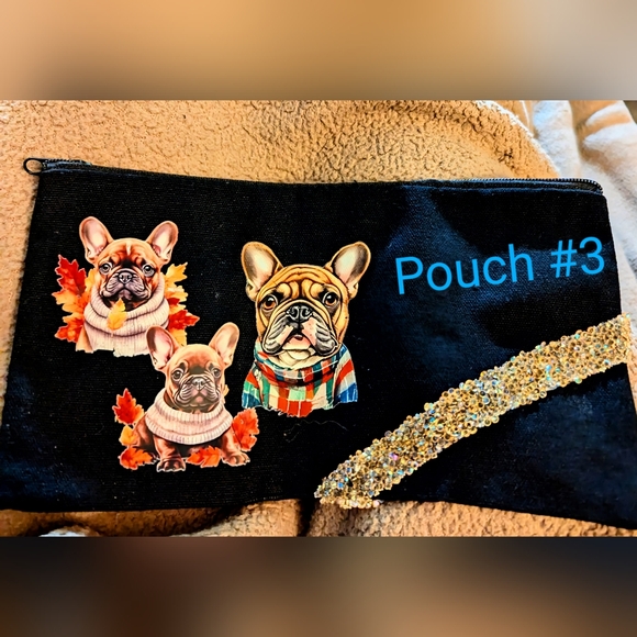 NWT 🥰🐕BULLY DOG/FRENCHIE handmade cotton canvas pouch 🐕choose 1/5 💵 firm! - Picture 4 of 9